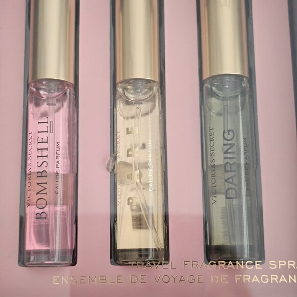 Victoria’s Secret Travel Fragrance Spray Gift Set ~Bombshell, Bare, Daring NIB - Picture 2 of 5